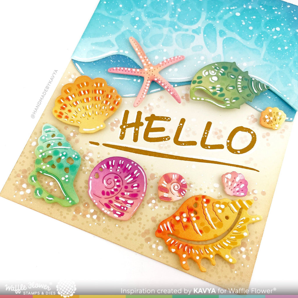 Waffle Flower Sea Foam Stencil 421703 hello