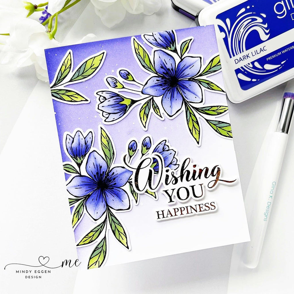 Gina K Designs Wishful Florals Layering Stencils gkdst82 Wishing You | color-code:ALT01