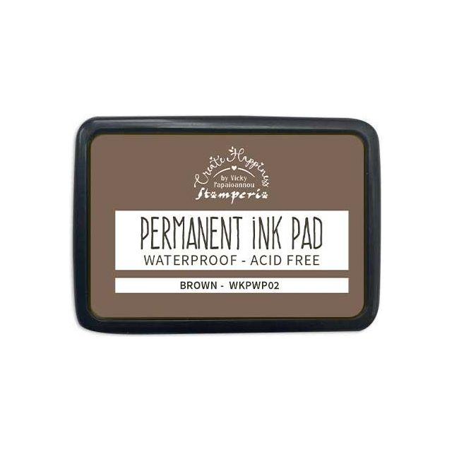 Stamperia Create Happiness Brown Permanent Ink Pad wkpwp02