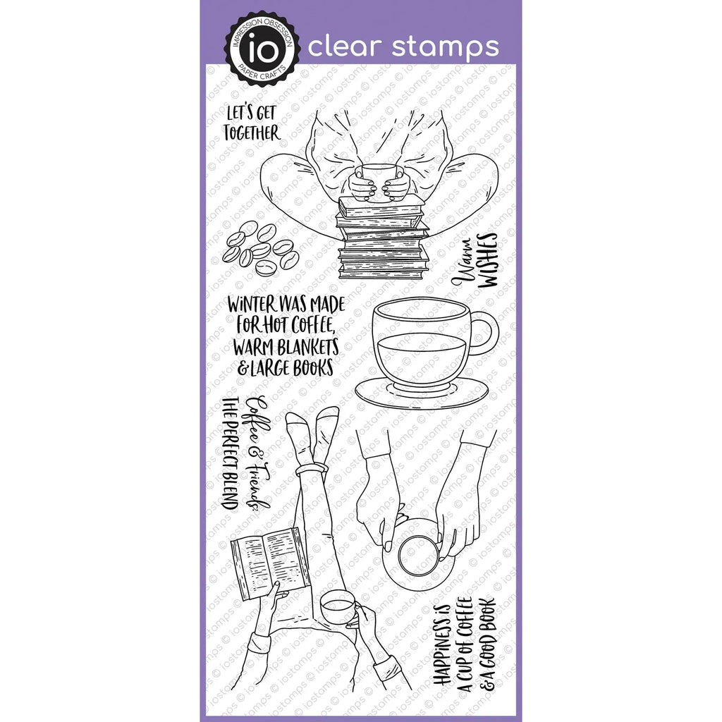 Impression Obsession Coffee and Books Clear Stamp Set wp1325