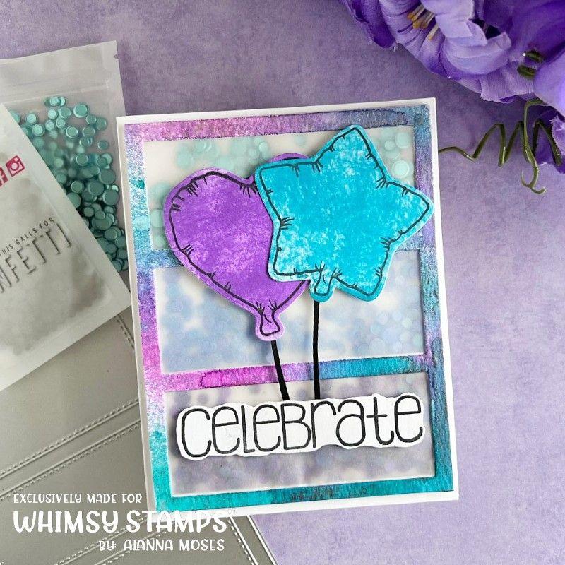 Whimsy Stamps Celebrate Balloons Outline Dies WSD184 Celebrate