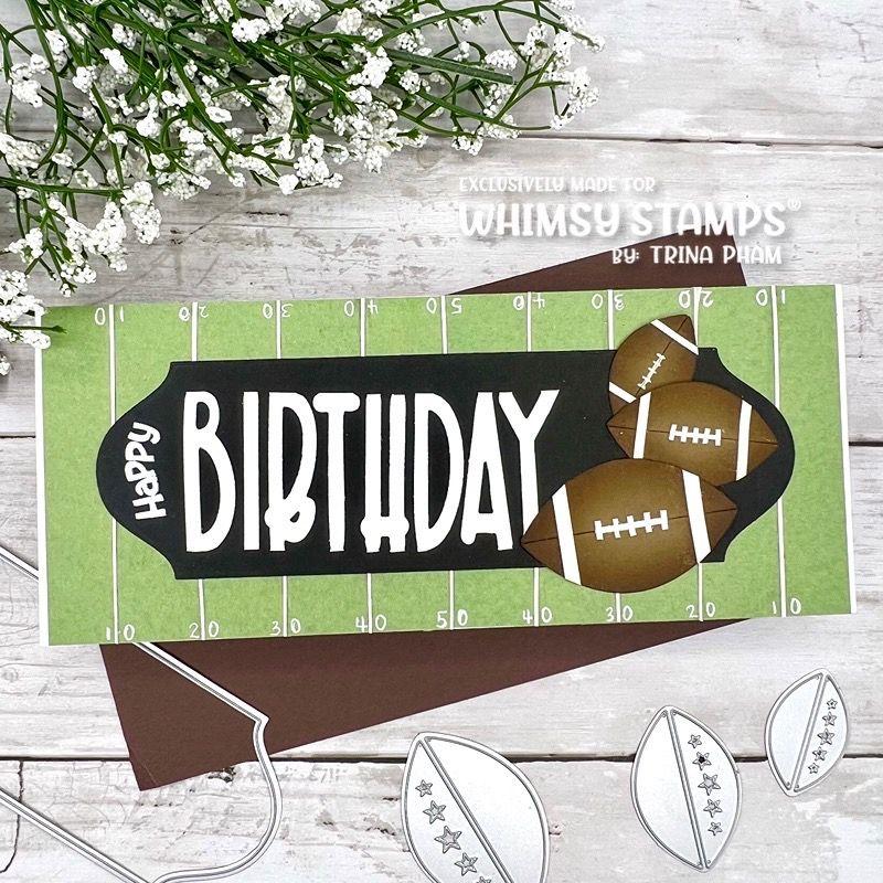 Whimsy Stamps Military Bunting Dies WSD185 Football