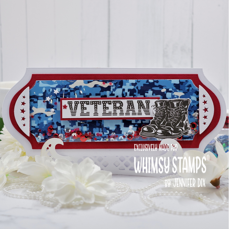 Whimsy Stamps Military Bunting Dies WSD185 Veteran