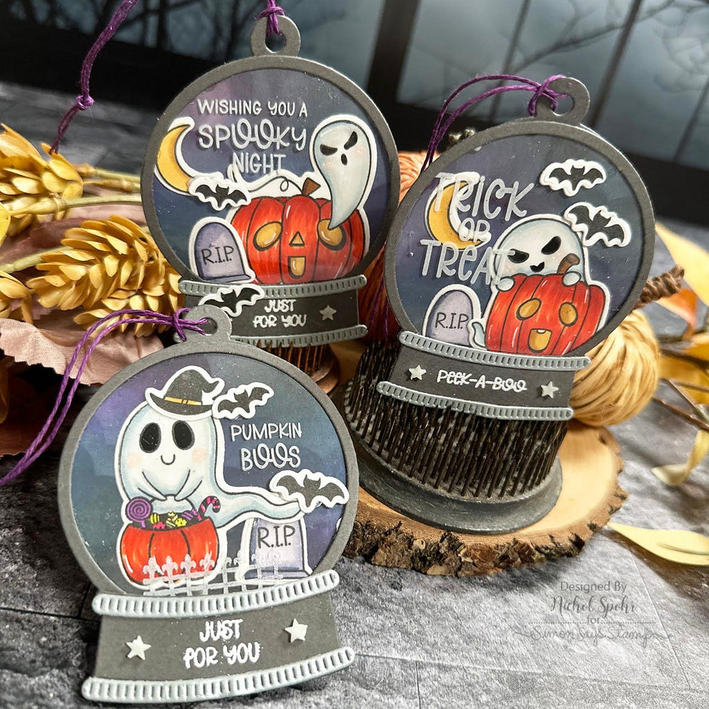 Whimsy Pumpkin Boos STAMPtember Exclusive Stamps and Dies Set | color-code:ALT01