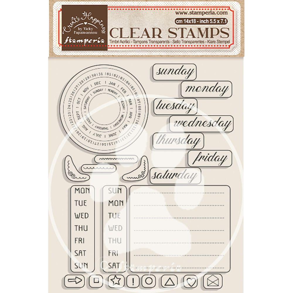 Stamperia Create Happiness Christmas Weekly Planner Clear Stamps wtk179