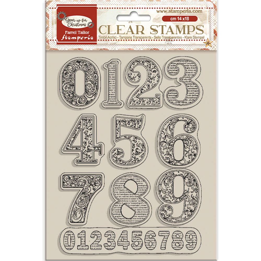 Stamperia Gear Up For Christmas Numbers Clear Stamps wtk200