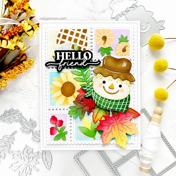 Waffle Flower Autumn Icons Die 421845 hello | color-code:ALT01