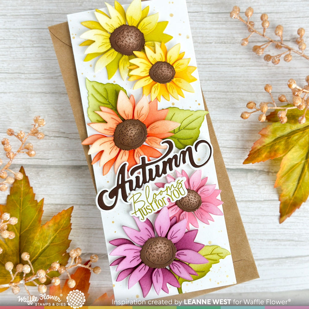 Waffle Flower Autumn Word Die 421844 flowers