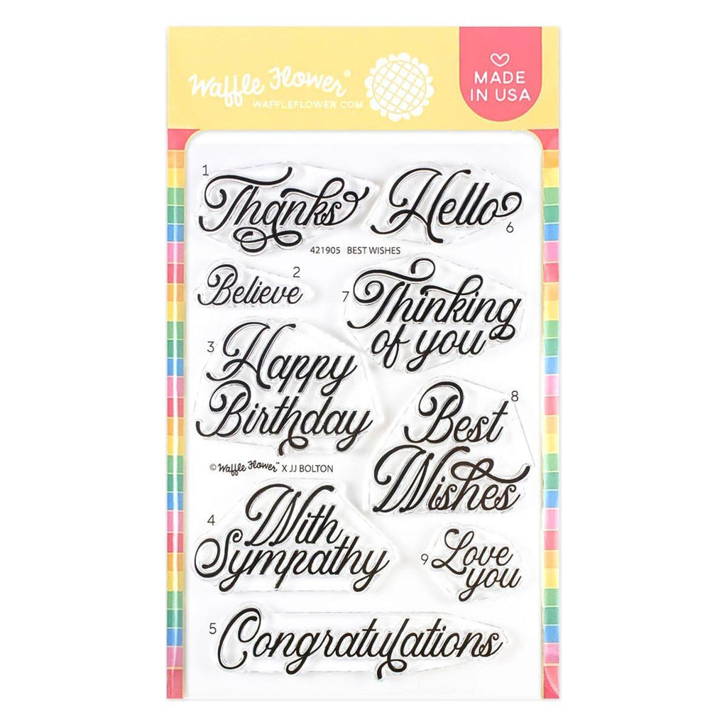 Waffle Flower Best Wishes Clear Stamps 421905