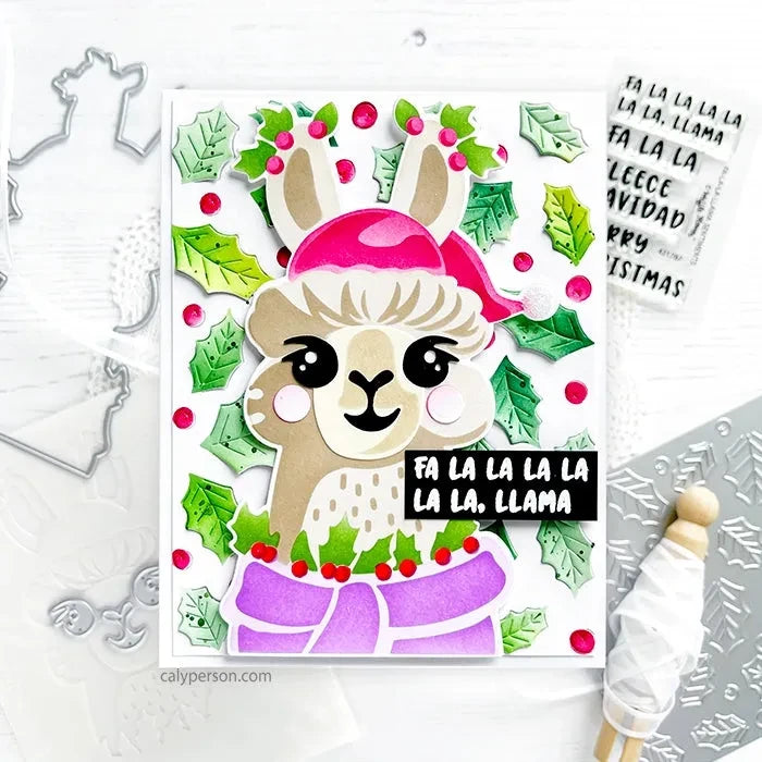 Waffle Flower Fa-La-La Llama Die-n-Stencils 421782 cute critter | color-code:ALT02