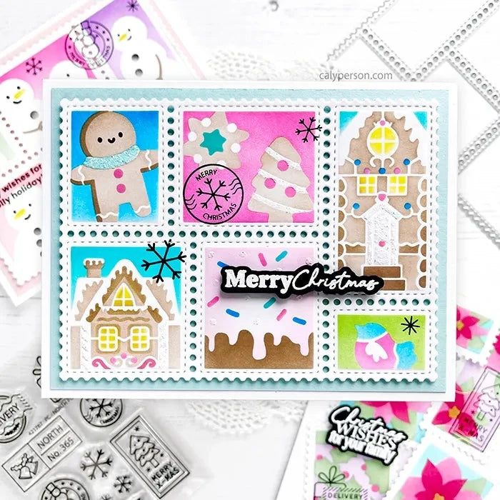 Waffle Flower Inside Sentiments Christmas Clear Stamps 421437 gingerbread | color-code:ALT01