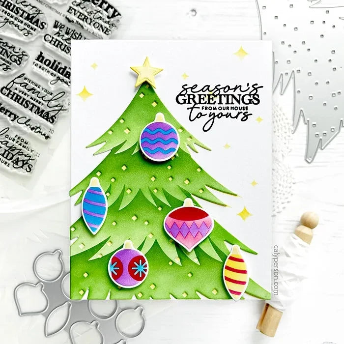 Waffle Flower Retro Christmas Tree Die-n-stencils 421783 season's greetings | color-code:ALT02