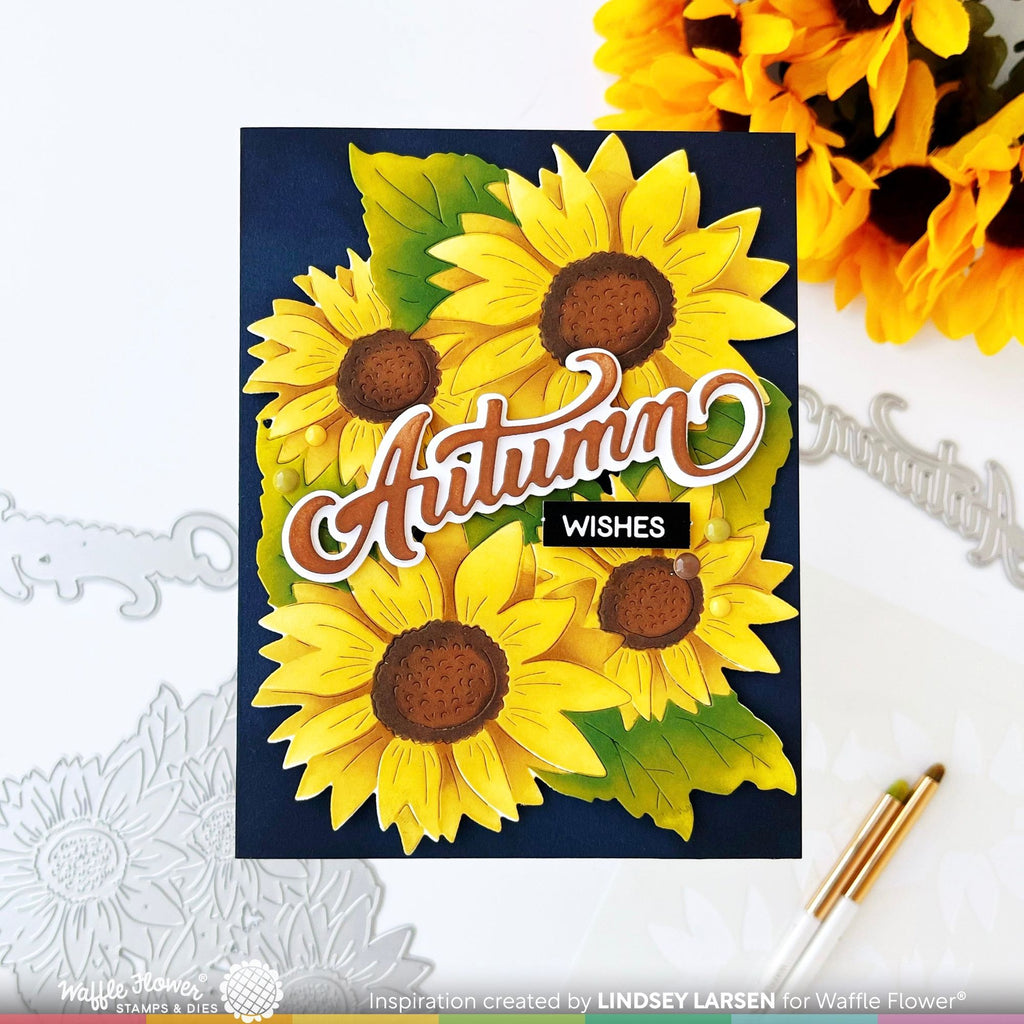 Waffle Flower Sunflower Cluster Stencils 421868 wishes