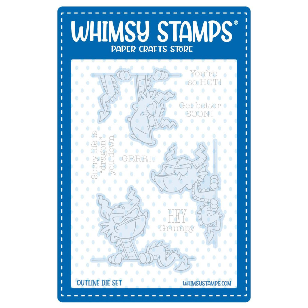 Whimsy Stamps Grumpy Dragons Outline Dies wsd284