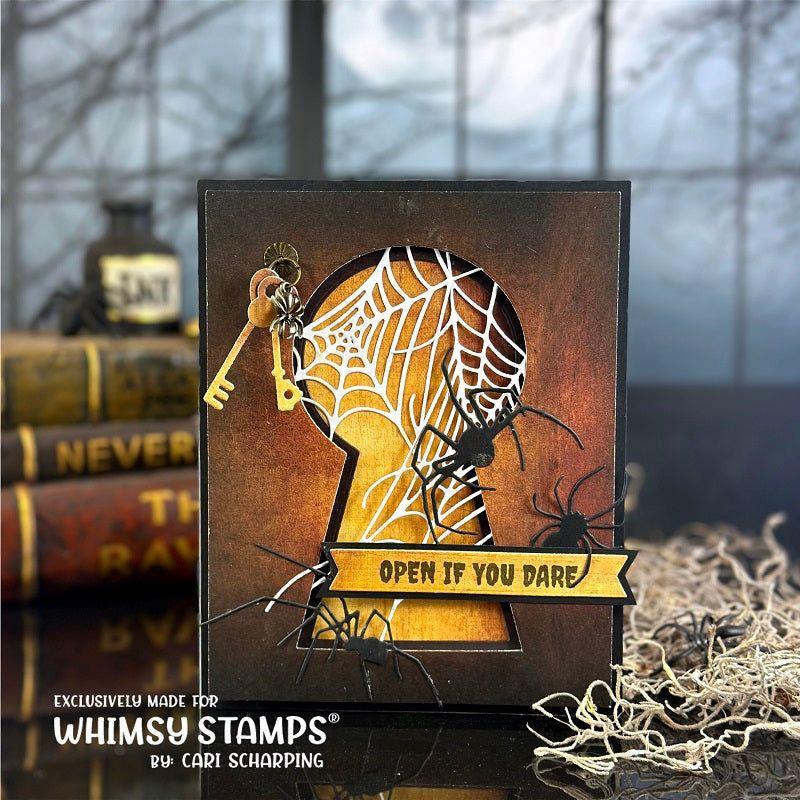 Whimsy Stamps Keyhole and Keys Dies wsd282 spiders