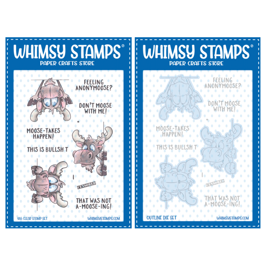 Whimsy Stamps Moose-tude Clear Stamp and Die Set