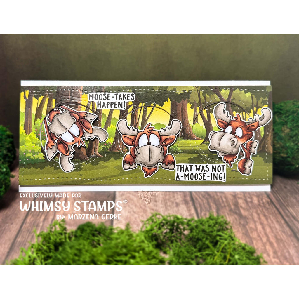 Whimsy Stamps Moose-tude Clear Stamps dp1042a funny