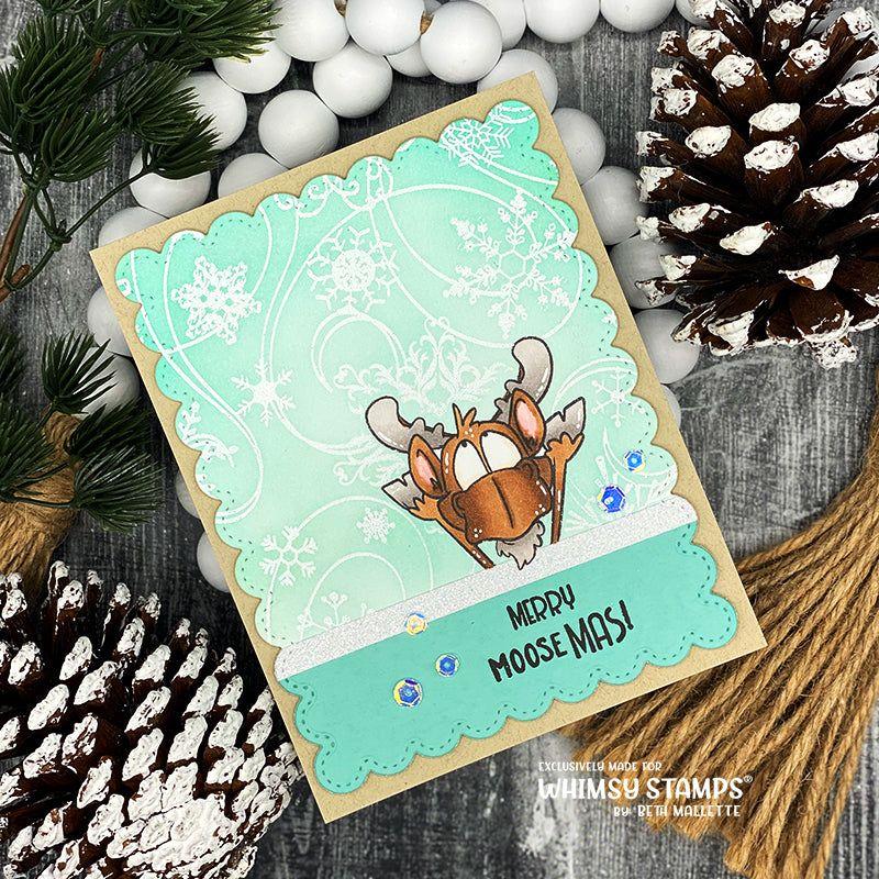 Whimsy Stamps Moose-tude Clear Stamps dp1042a snowflakes