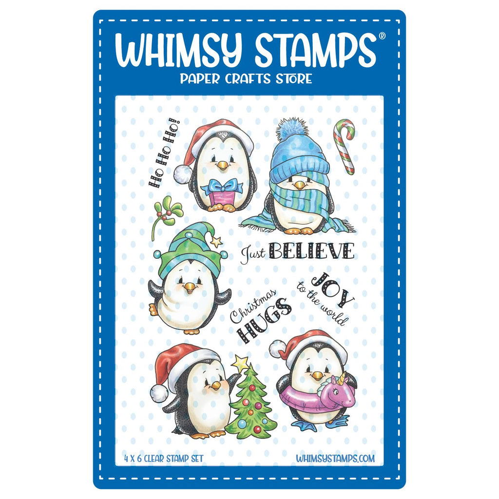 Whimsy Stamps Penguin Winter Holiday Clear Stamps c1267a