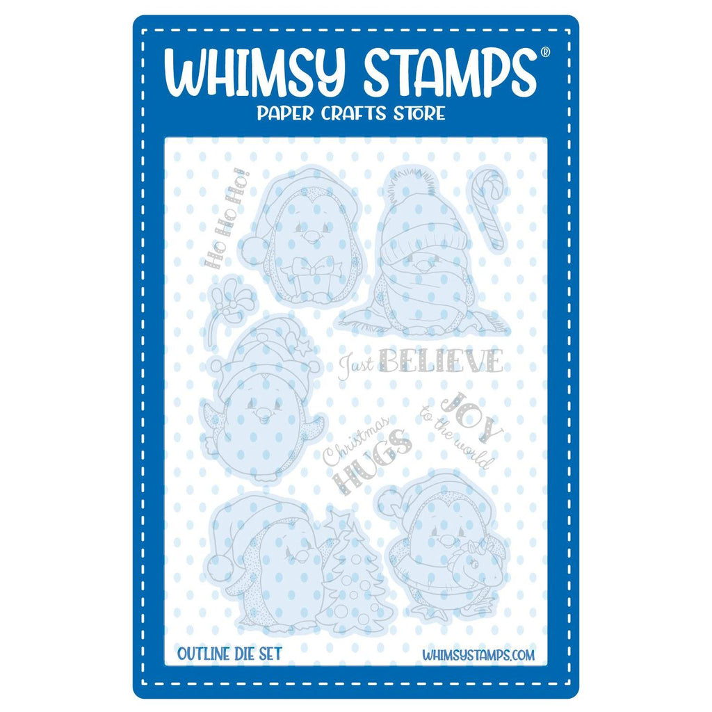 Whimsy Stamps Penguin Winter Holiday Outline Dies wsd002