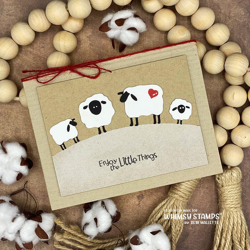 Whimsy Stamps Primitive Sheep Dies wsd001 heart