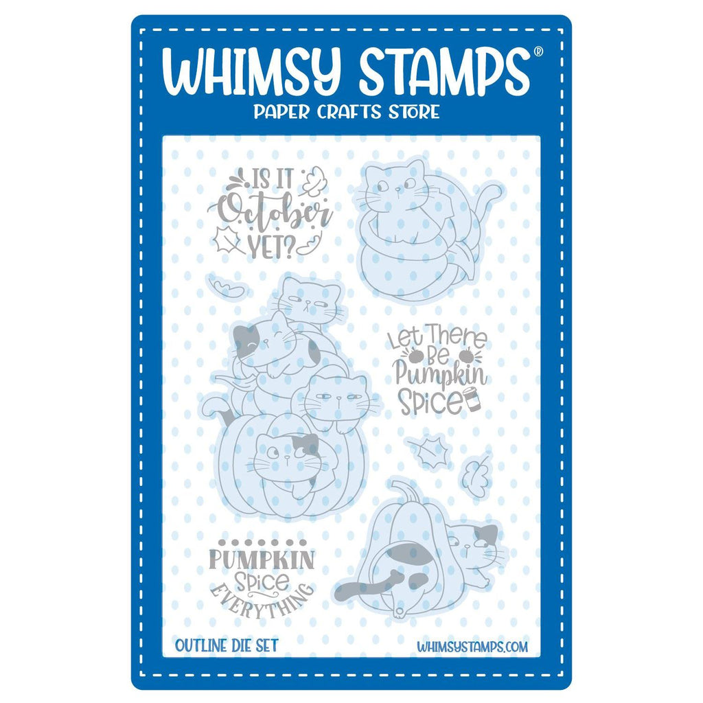 Whimsy Stamps Pumpkin Kitties Outline Dies wsd283