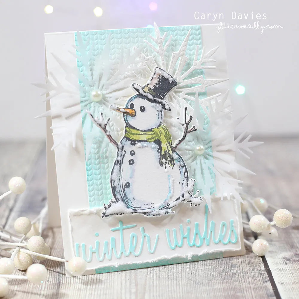 Whimsy Stamps Slimline Sweater Embossing Folder wsef07 snowman | color-code:ALT01