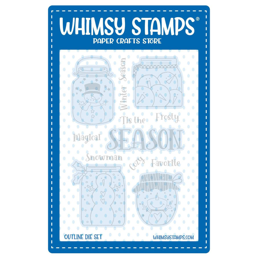 Whimsy Stamps Snowman Jars Outline Dies wsd004