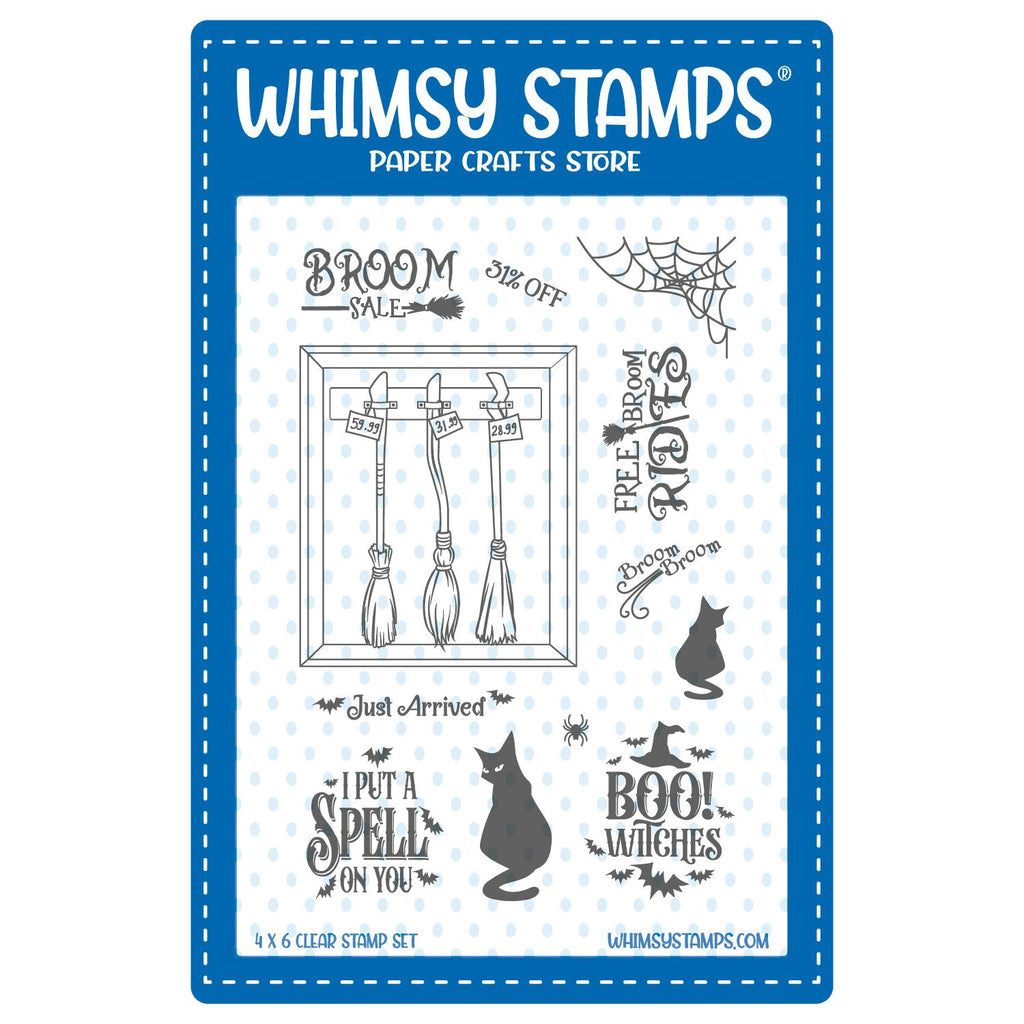 Whimsy Stamps Witch Broom Sale Clear Stamps cwsd478