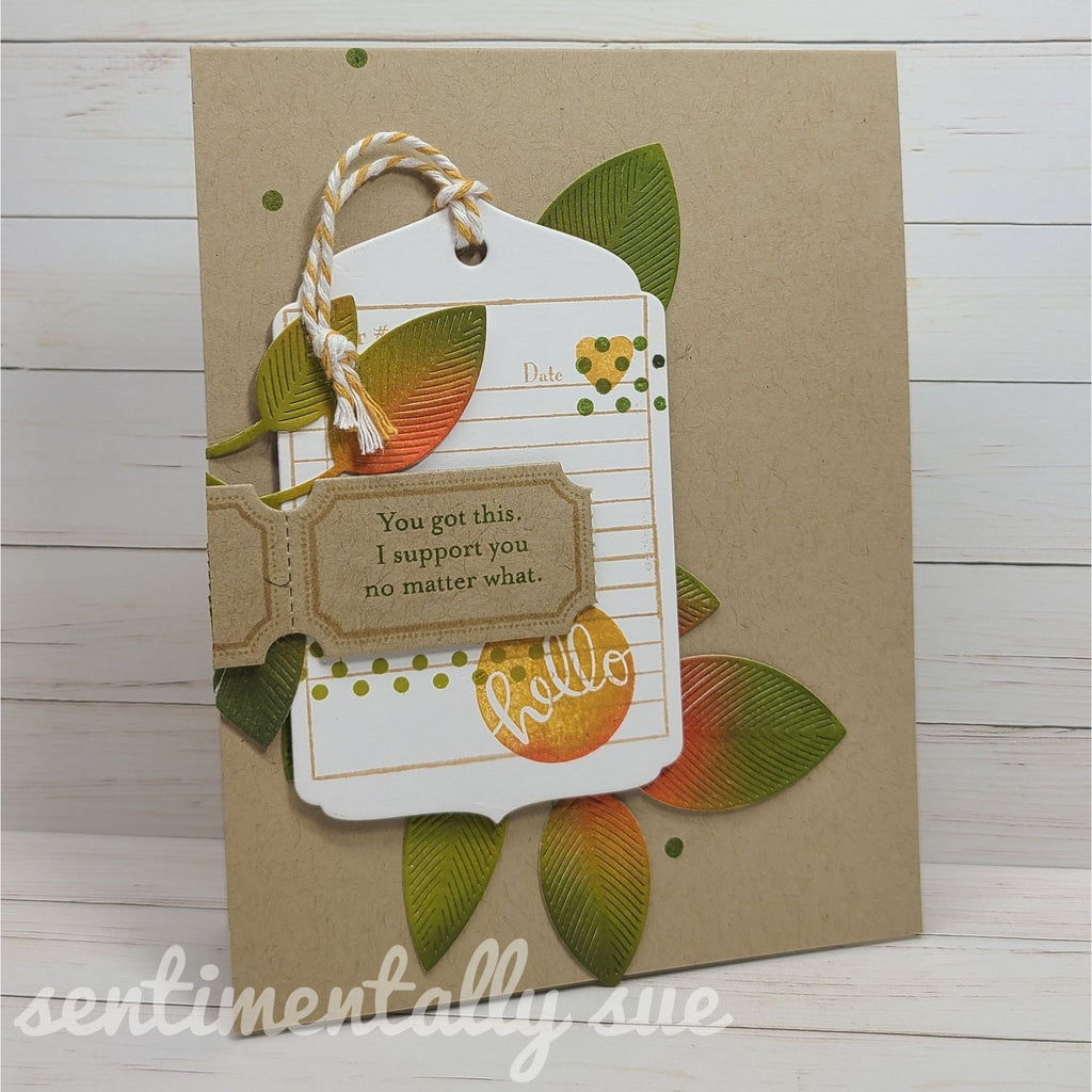 Simon Says Stamp Whirl Bay Leaves Wafer Die s945 DieCember Hello Card | color-code:ALT05