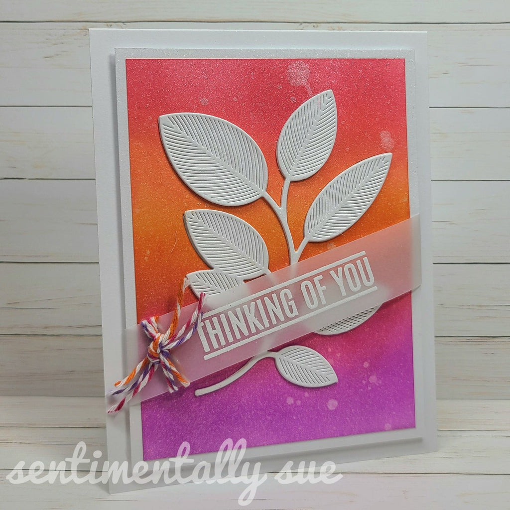 Simon Says Stamp Whirl Bay Leaves Wafer Die s945 DieCember Thinking of You Card | color-code:ALT01