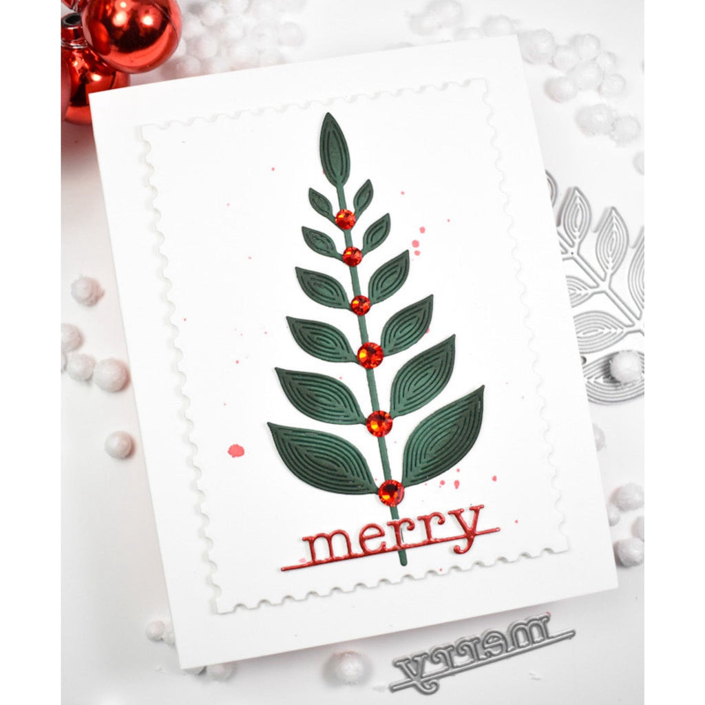 Simon Says Stamp Whirl Fancy Leaf Wafer Die s953 Diecember Christmas Card | color-code:ALT04