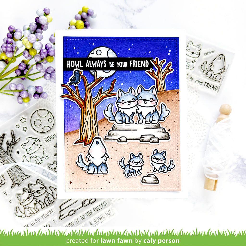 Lawn Fawn Set Wild Wolves Clear Stamps and Dies be your friend | color-code:alt1