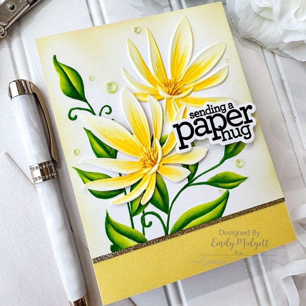 Simon Says Stamp Embossing Folder and Cutting Dies Wild Blossom sfd394 Sunny Vibes Paper Hug Card | color-code:ALT01