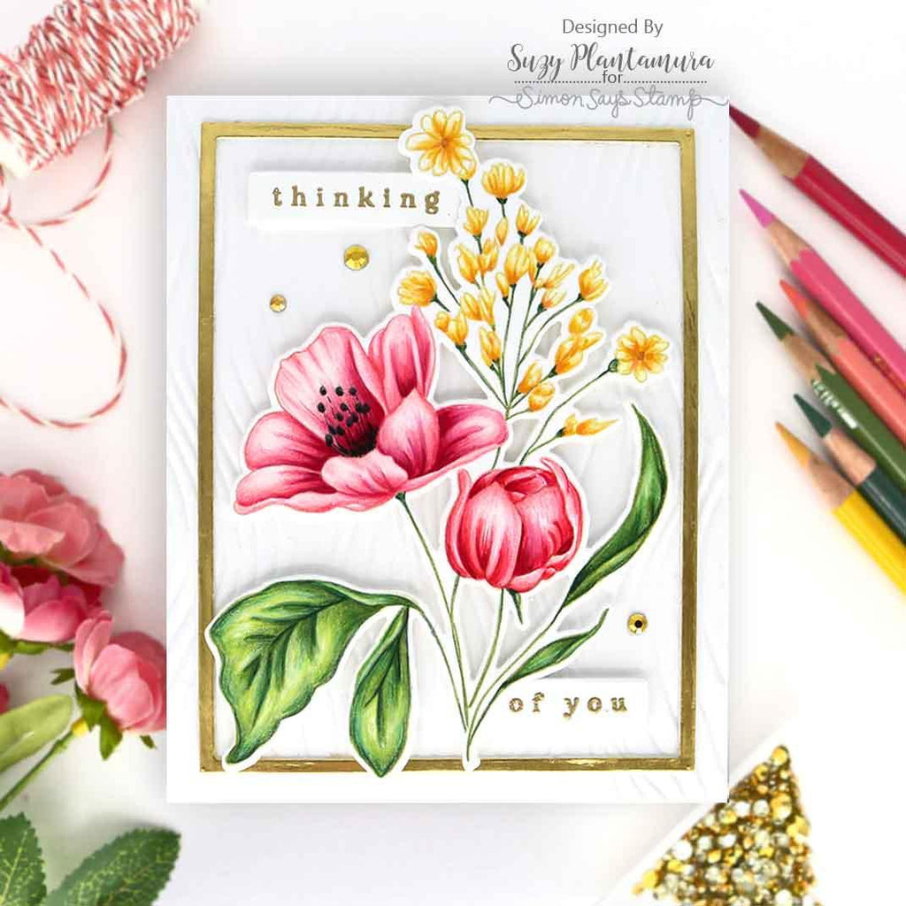 Simon Says Stamps And Dies Wild And Free Flowers set749wf Be Bold Thinking of You Card | color-code:ALT06