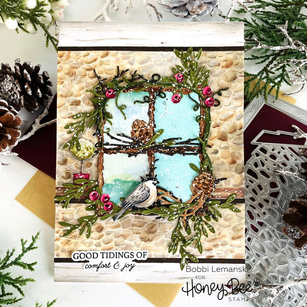 Honey Bee Lovely Layers Front Porch Dies hbds-llfpor Winter Window View Card | color-code:ALT02