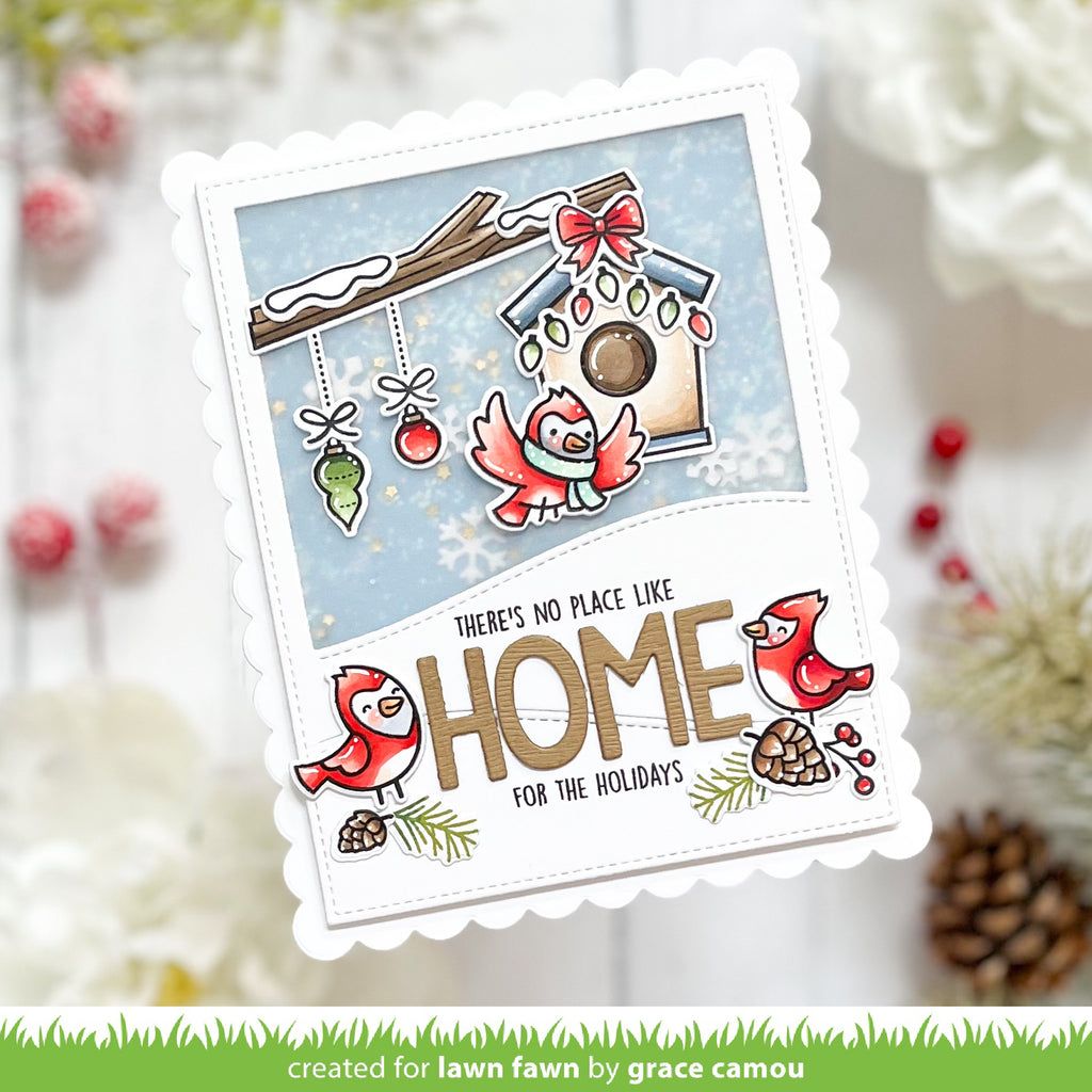 Lawn Fawn Set Winter Birds Clear Stamps and Dies home 