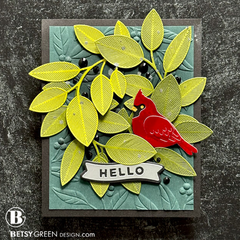 Simon Says Stamp Winter Cardinal Wafer Die s982 DieCember Winter Hello Card | color-code:ALT04