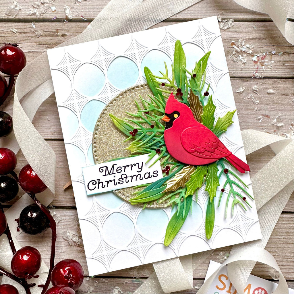 Simon Says Stamp Winter Cardinal Wafer Die s982 DieCember Christmas Card