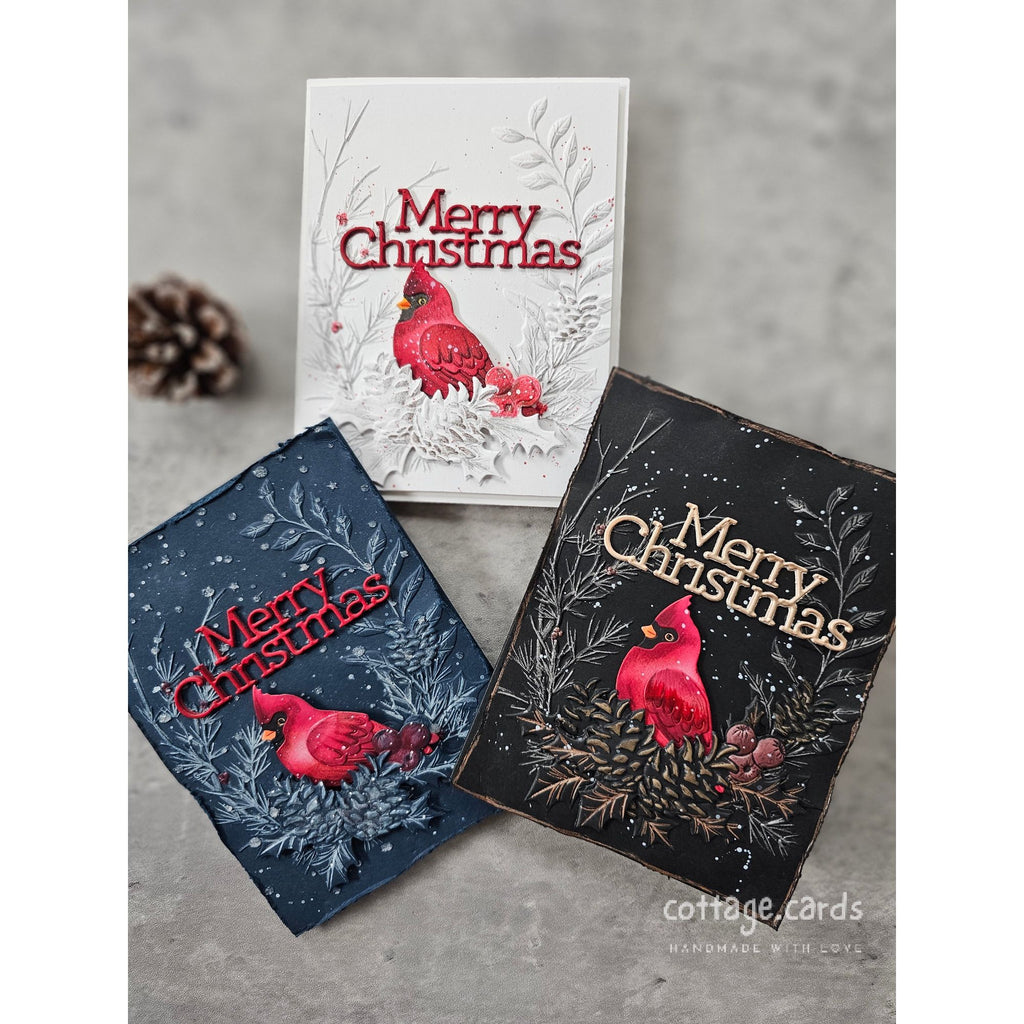 Simon Says Stamp Winter Cardinal Wafer Die s982 DieCember Christmas Cards