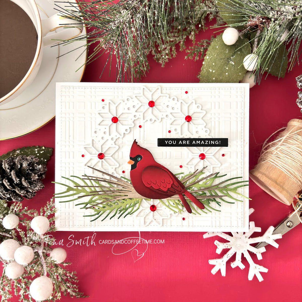 Simon Says Stamp Winter Cardinal Wafer Die s982 DieCember Christmas Card | color-code:ALT03