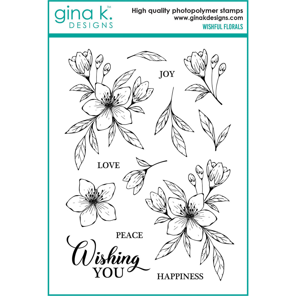 Gina K Designs Wishful Florals Clear Stamps gkd239