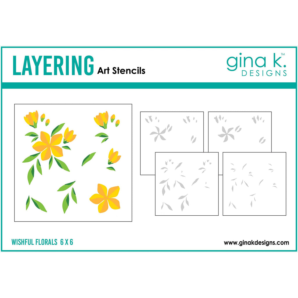 Gina K Designs Wishful Florals Layering Stencils gkdst82