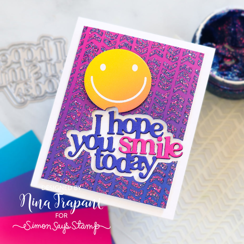 Simon Says Stamp Stencil Wonky Chevron 1033st Sunny Vibes I Hope You Smile Today Card | color-code:ALT01