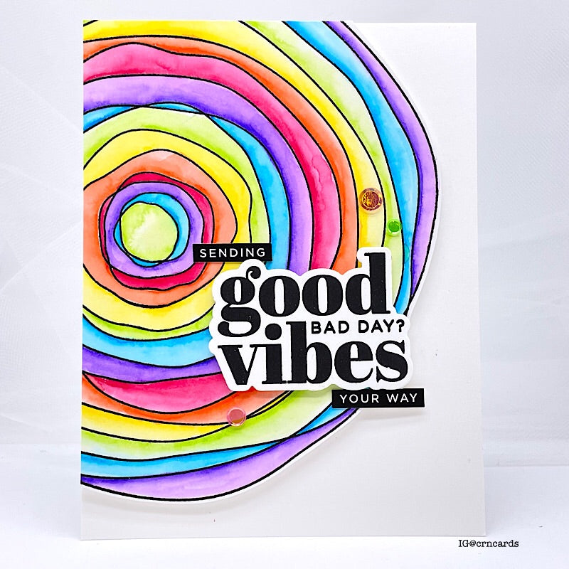 Simon Says Clear Stamps Wonky Concentric Circles 1064ss Sunny Vibes Good Vibes Card