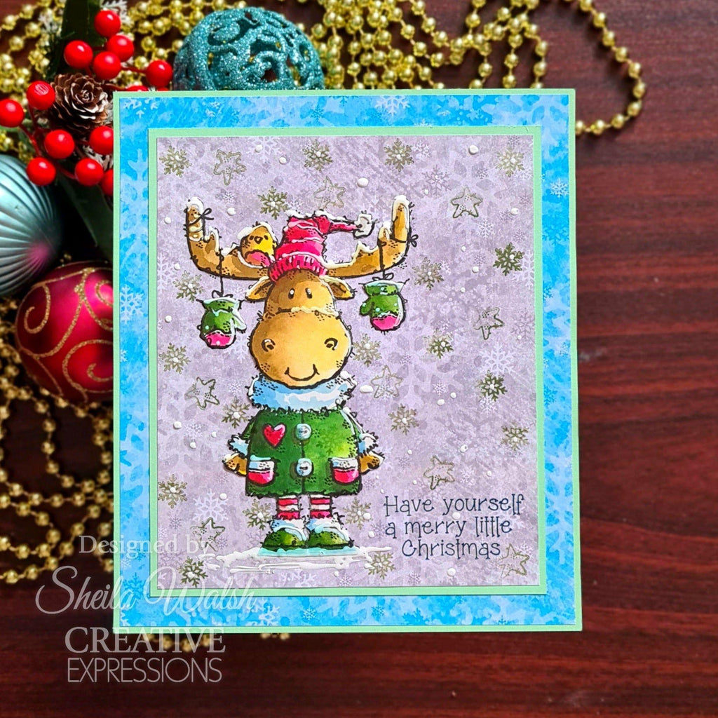 Woodware Craft Collection Maurice Moose Clear Stamps frs1053 merry christmas