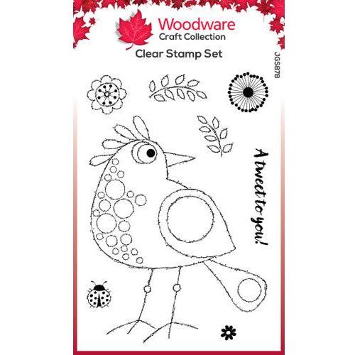 Woodware Craft Collection Bubble Birds Lola Stamps jgs878
