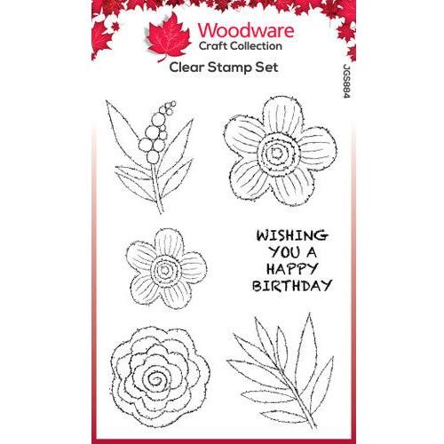 Woodware Craft Collection Flower Heads Stamps jgs884
