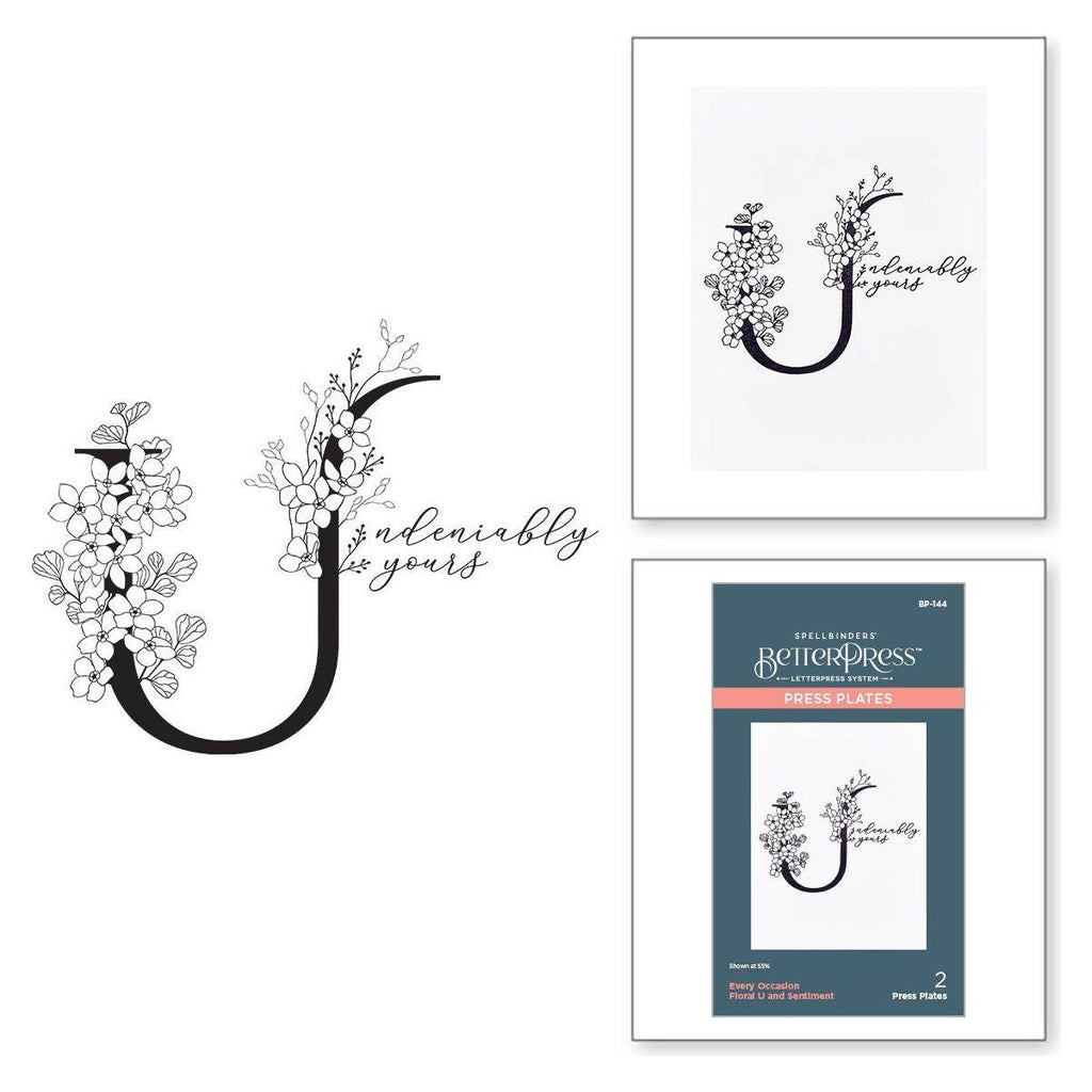 bp-144 Spellbinders Floral U and Sentiment Press Plates product image