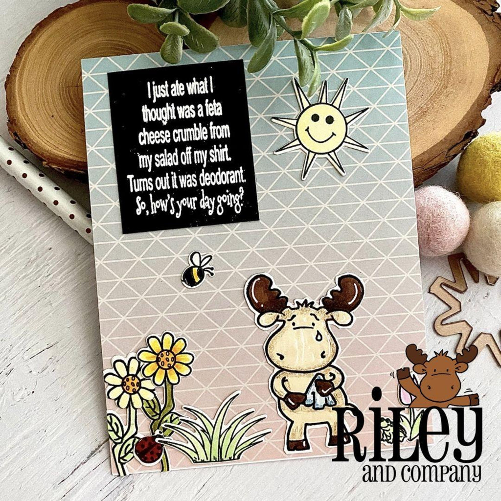 Riley And Company Funny Bones Feta Cheese Cling Rubber Stamp rwd-1155 Sunshine